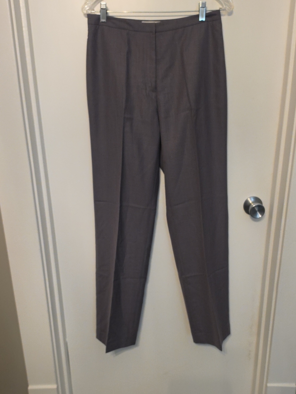 Calvin Klein Straight-Leg Dress Trousers in Slate Gray